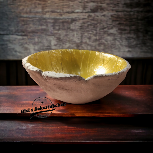 Beton DIY Lichtkugel Gold Teelichthalter