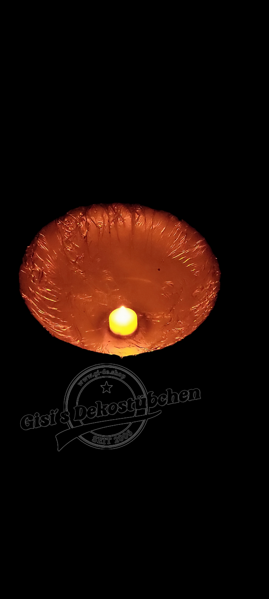 Beton DIY Lichtkugel Gold Teelichthalter