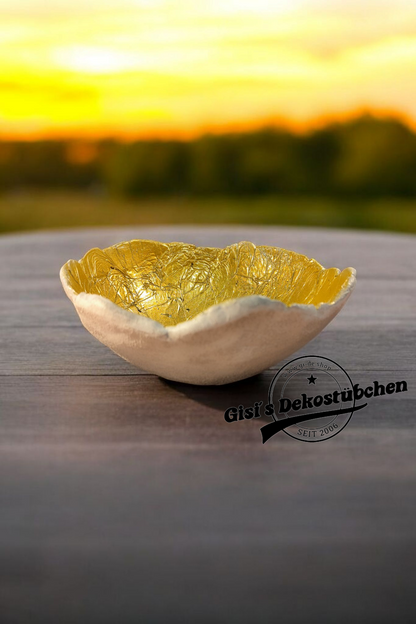 Beton DIY Lichtkugel Gold Teelichthalter