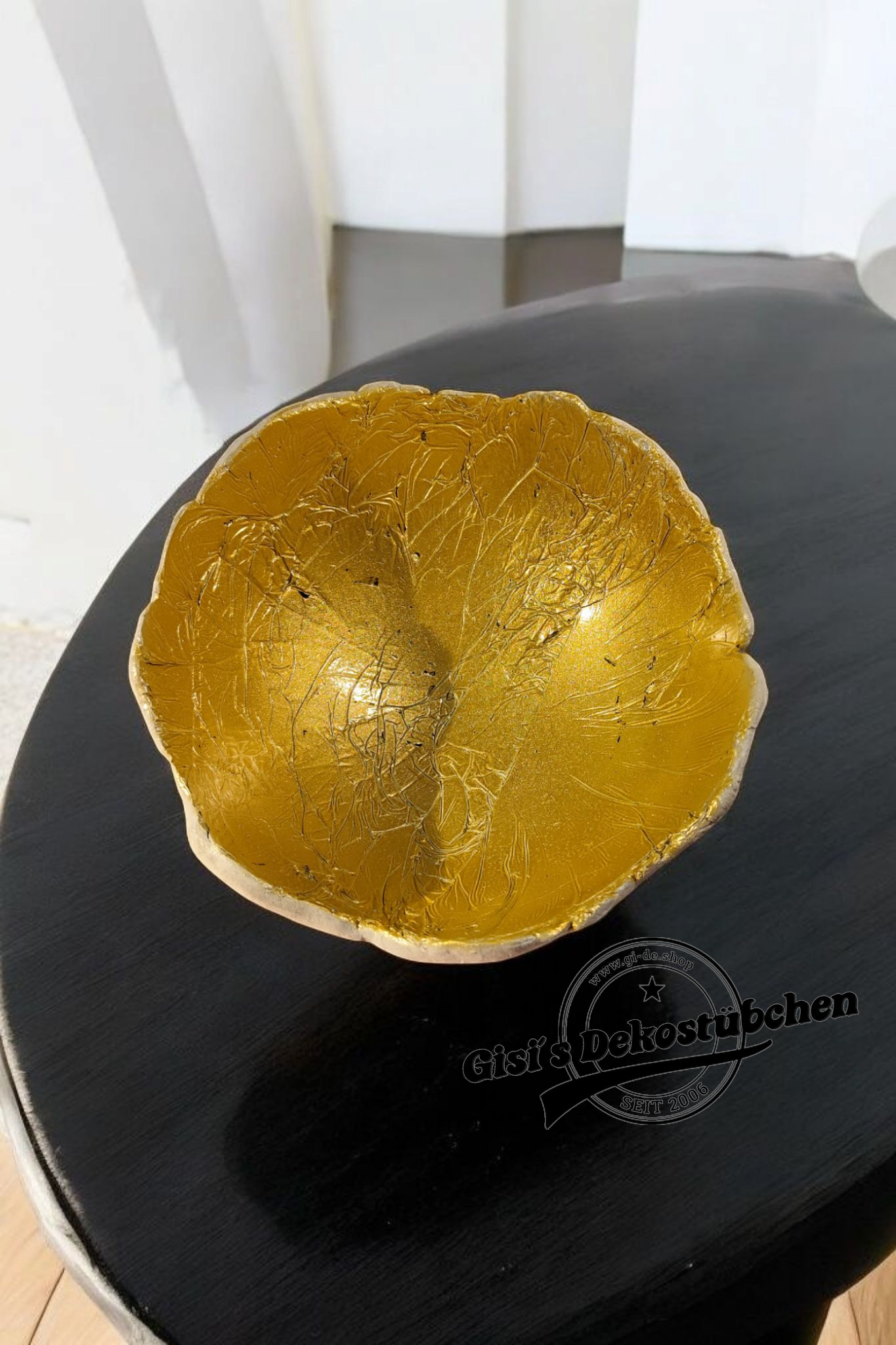 Beton DIY Lichtkugel Gold Teelichthalter