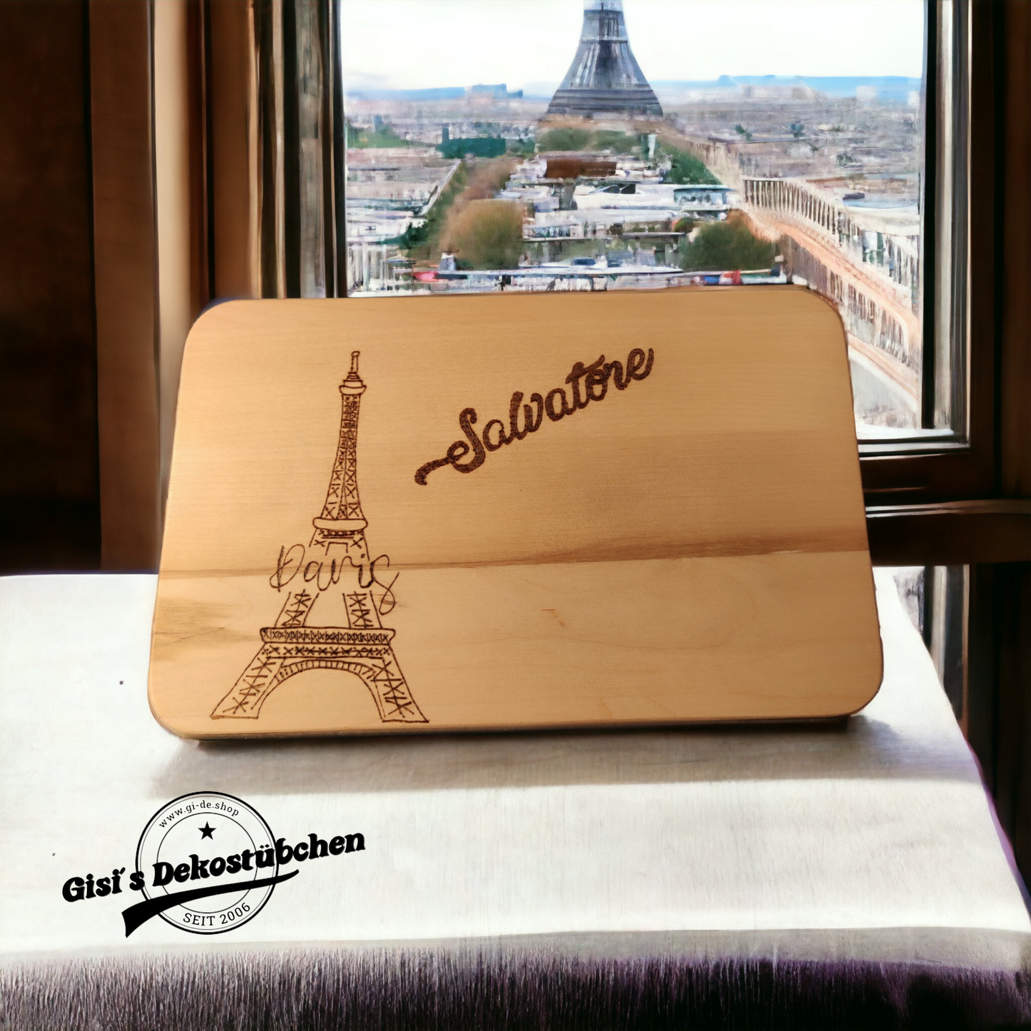 Brettchen mit Gravur Name Wunschmotiv Holz