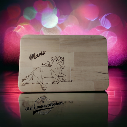 Brettchen mit Gravur Name Wunschmotiv Holz