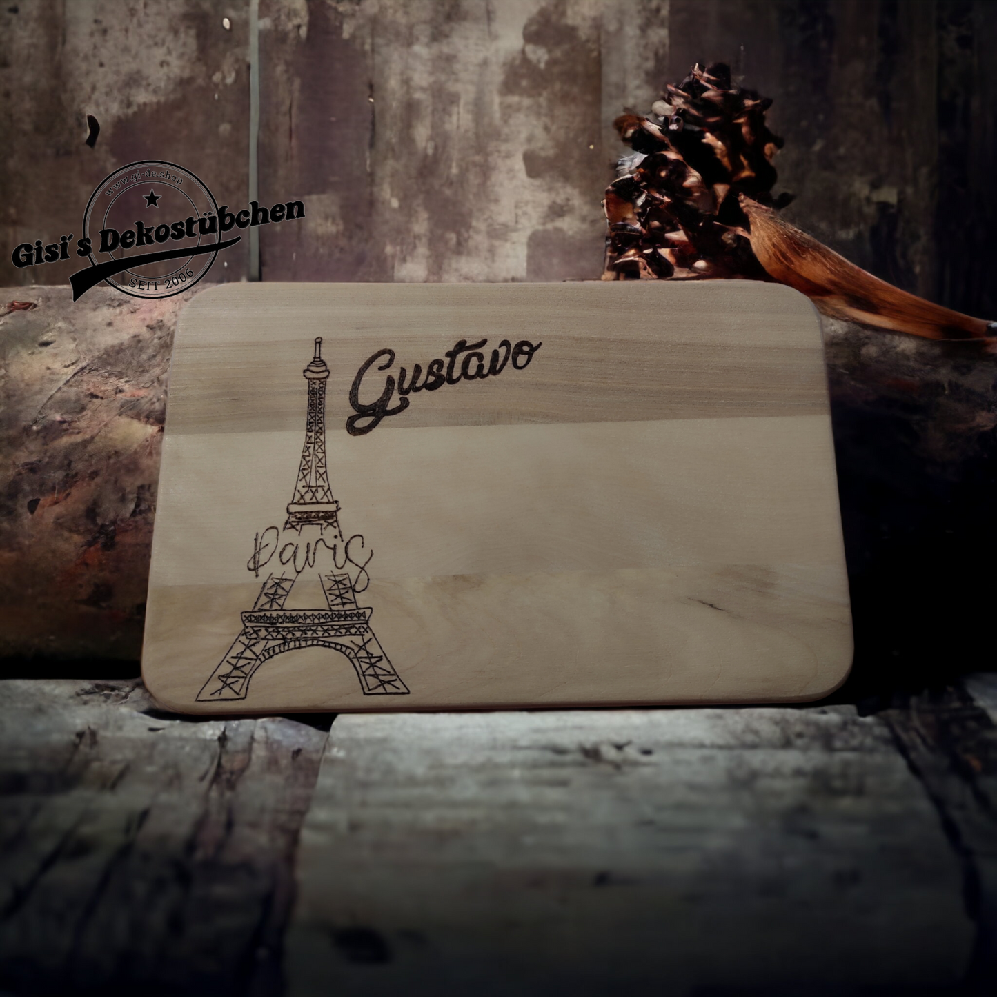 Brettchen mit Gravur Name Wunschmotiv Holz