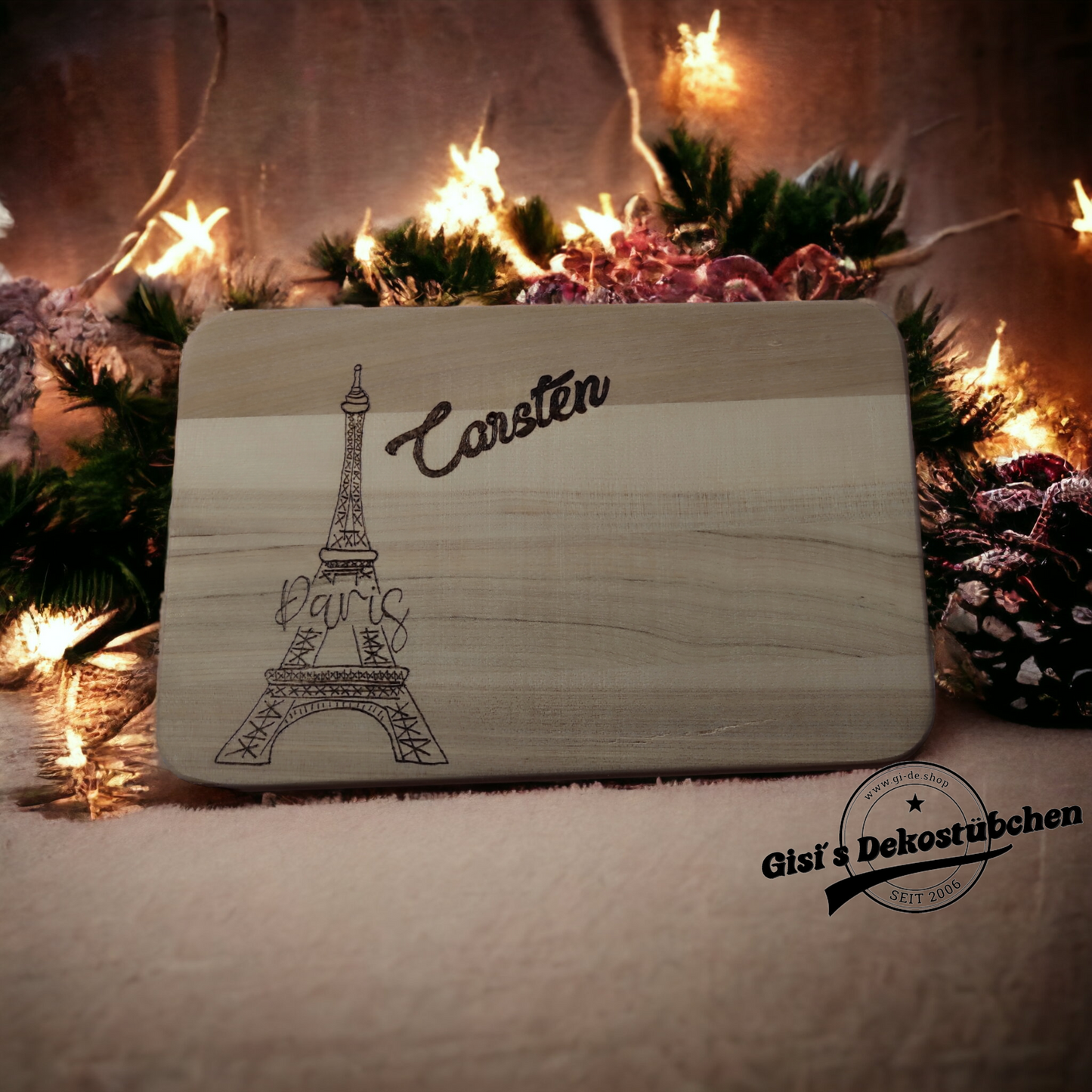 Brettchen mit Gravur Name Wunschmotiv Holz