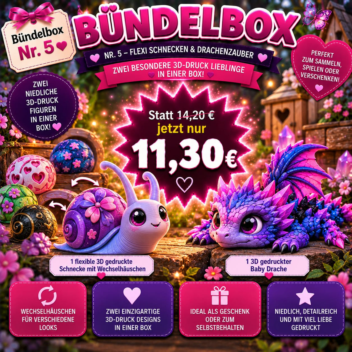 Bündelbox Nr. 5 – Flexi Schnecken & Drachenzauber