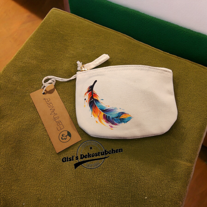 Bunte Feder Schminktasche, Accessoire Tasche, Feder Design Kosmetik Kulturtasche
