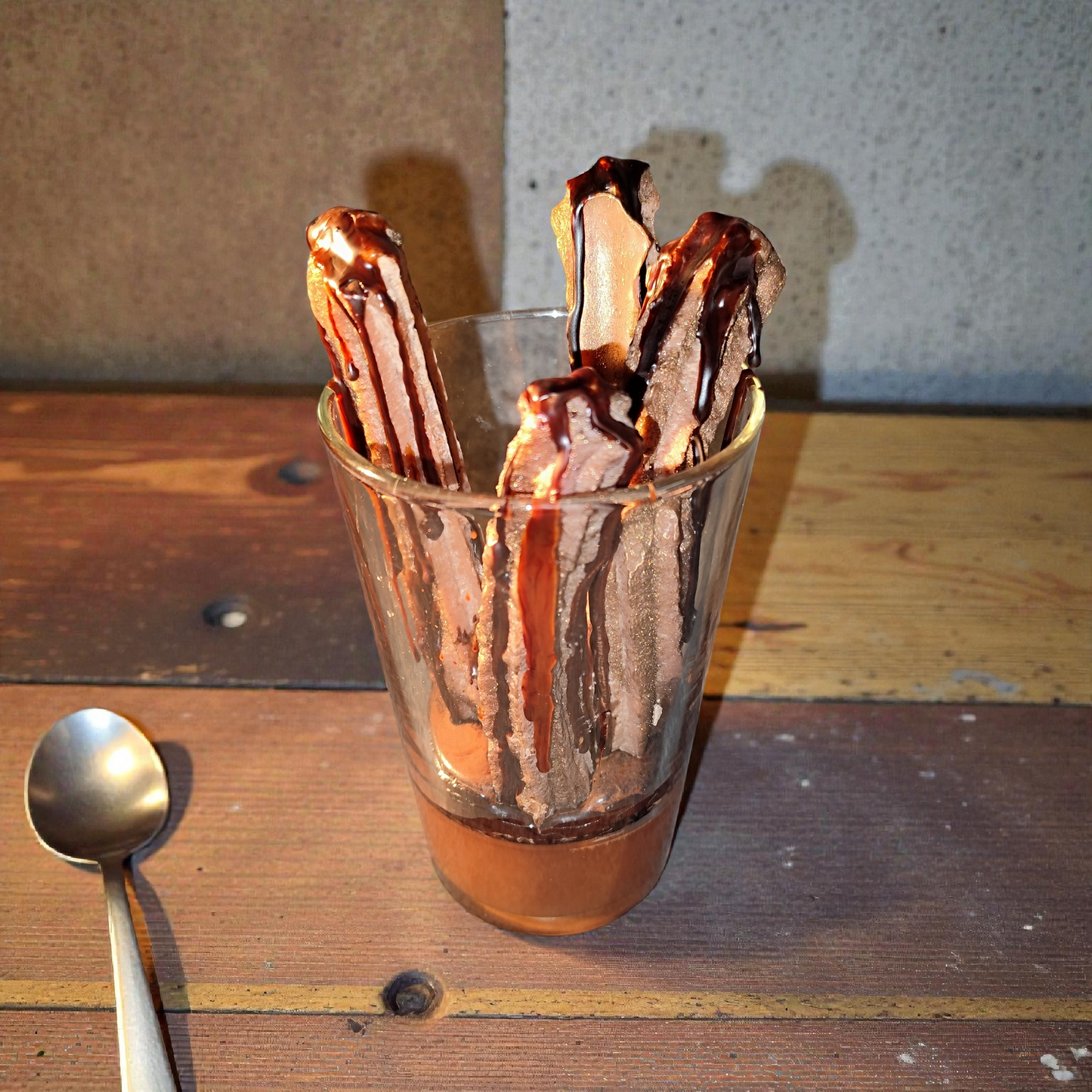 Churros Schoko Keks Kerze Sojawachs - Dessertkerze Haselnuss Schokolade 233g handgemacht