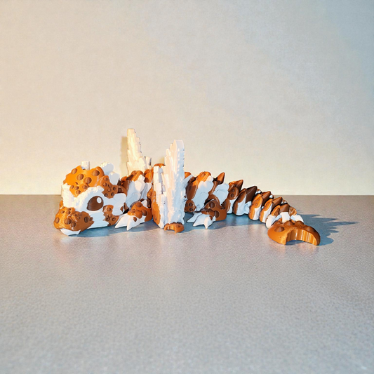 Cookie der Keksdrache – großer 3D-gedruckter Fantasy Drache mit Flügeln  Wunschfarben möglich