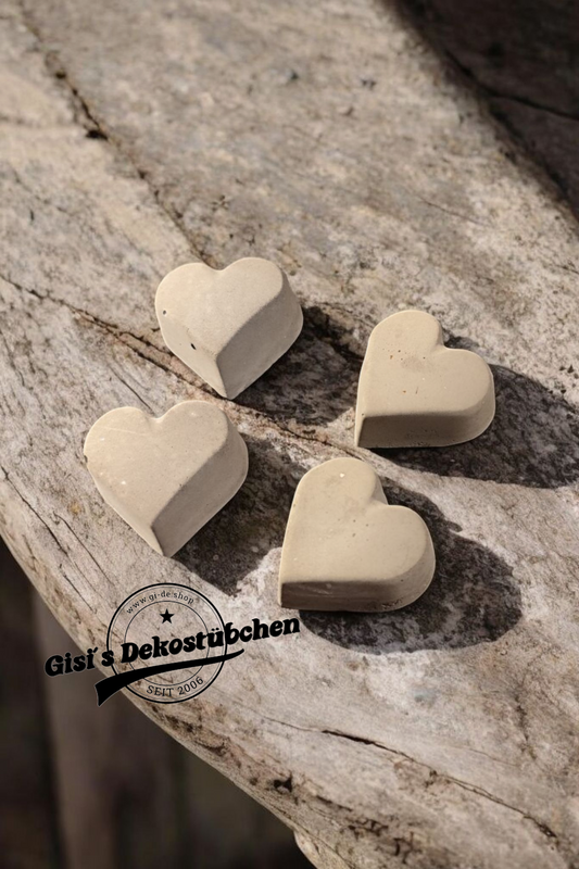 Deko Mini Herz Beton Garten Herbst Grabschmuck Geschenk