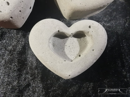 Deko Herz in Herz Beton Garten Herbst Grabschmuck Geschenk