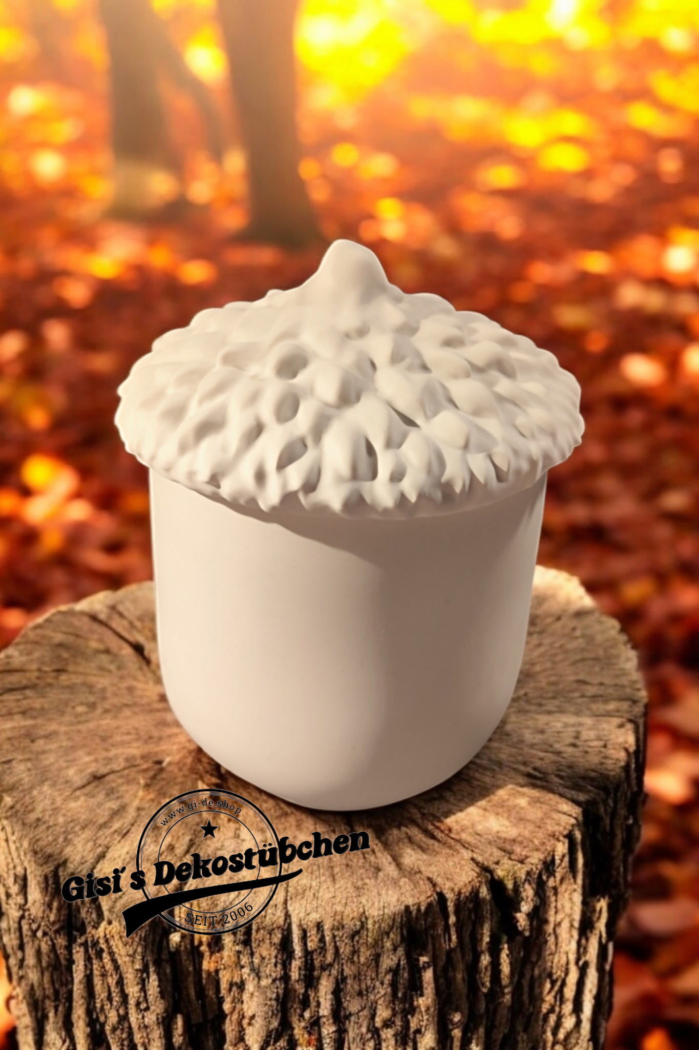 Dose mit Deckel Eichel Schmuckdose Keramik