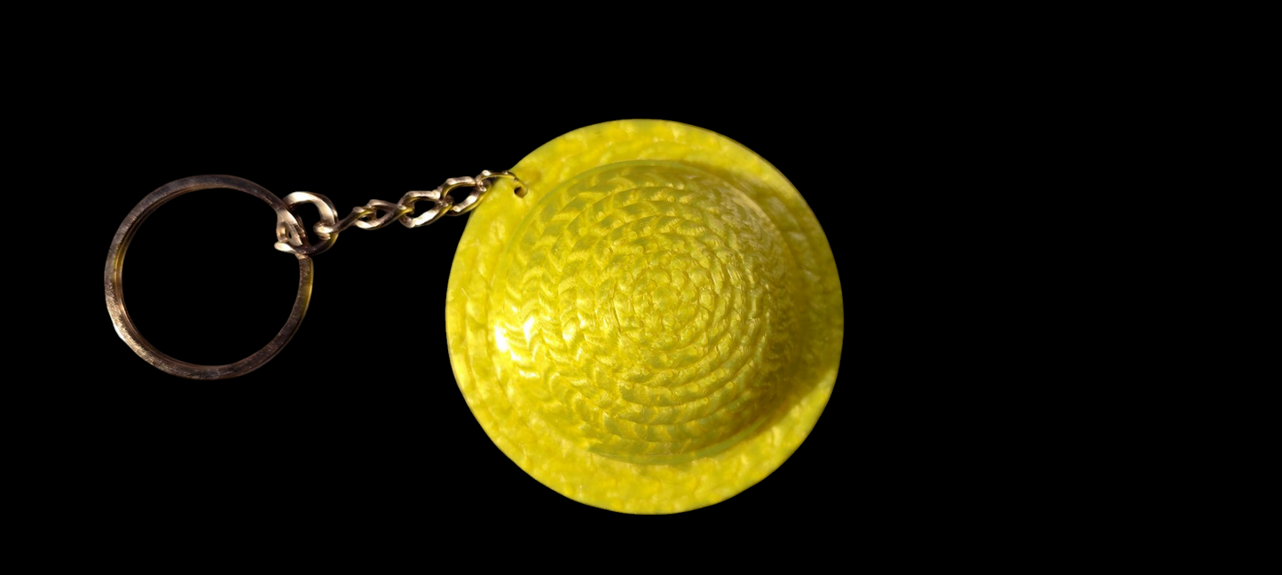 Einteiliger Strohhut-Schlüsselanhänger