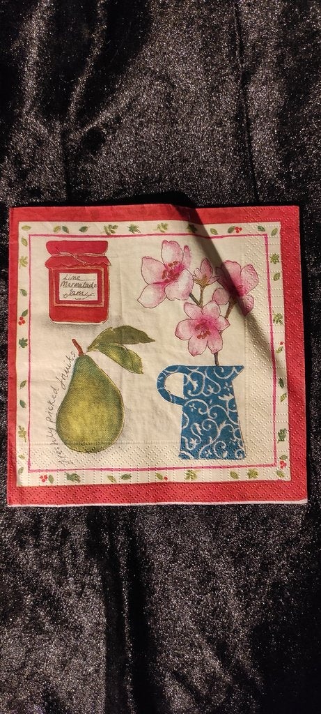 Einzelserviette Herbst Früchte Marmelade