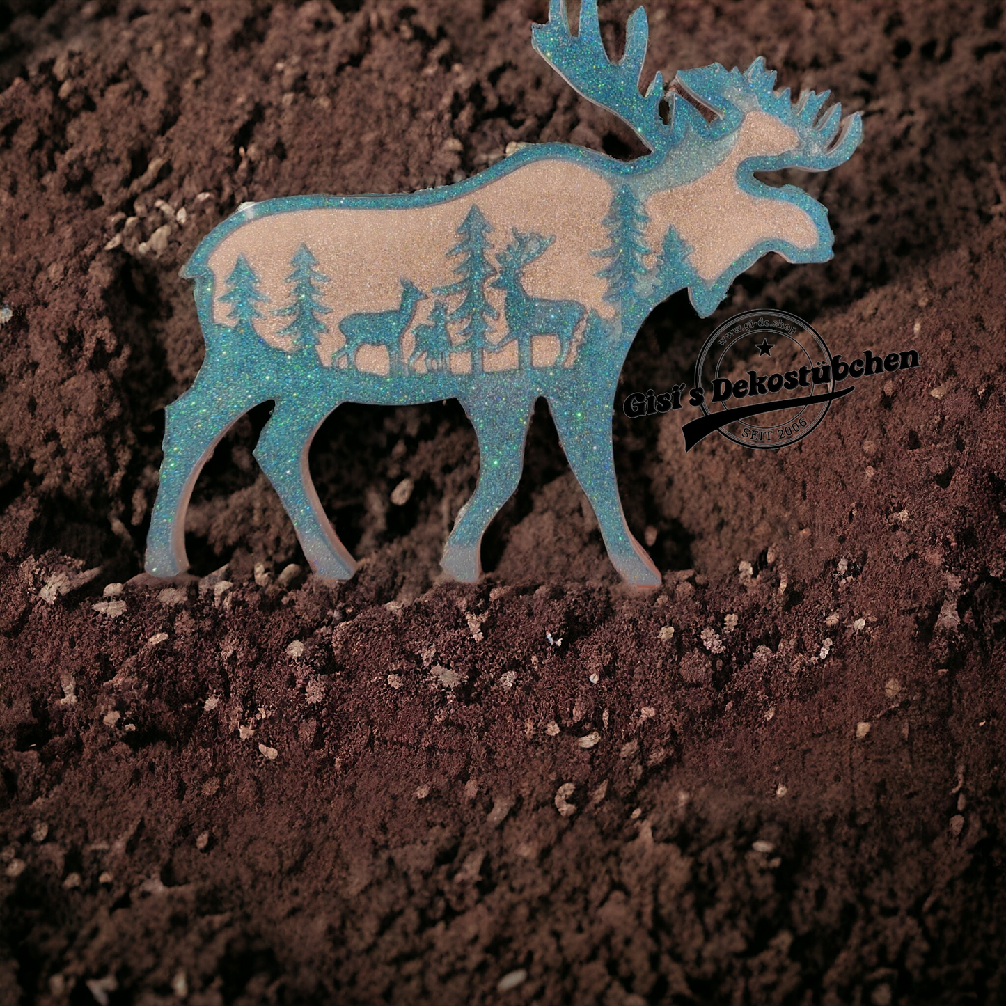 Elch Wandtafel Epoxidharz