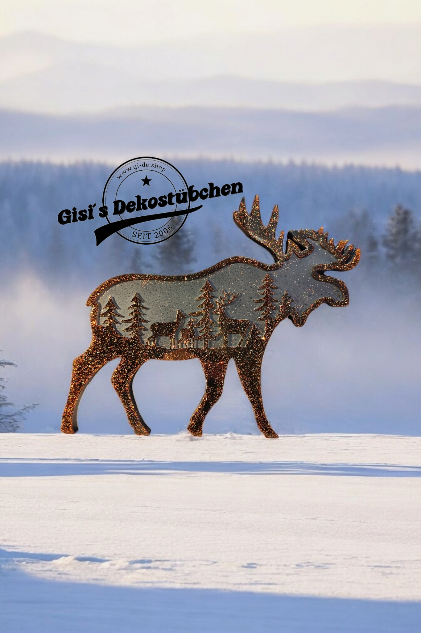 Elch Wandtafel Epoxidharz