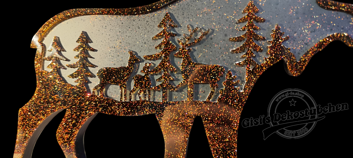 Elch Wandtafel Epoxidharz