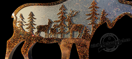 Elch Wandtafel Epoxidharz