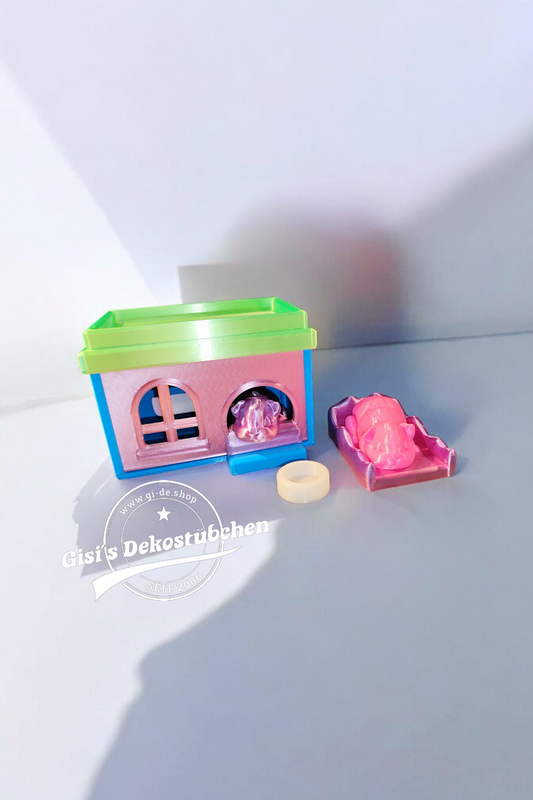 3D gedruckte Meerschweinchen mit Haus Set