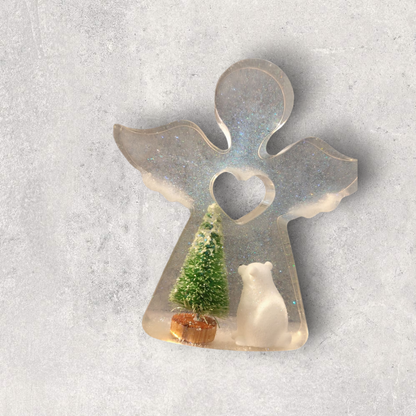 Epoxidharz Engel mit Mini Landschaft – handgefertigte Dekoration ---