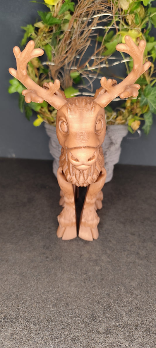 Flexi Rentier 3D Druck beweglich – Hirsch Figur flexibel in Wunschfarbe
