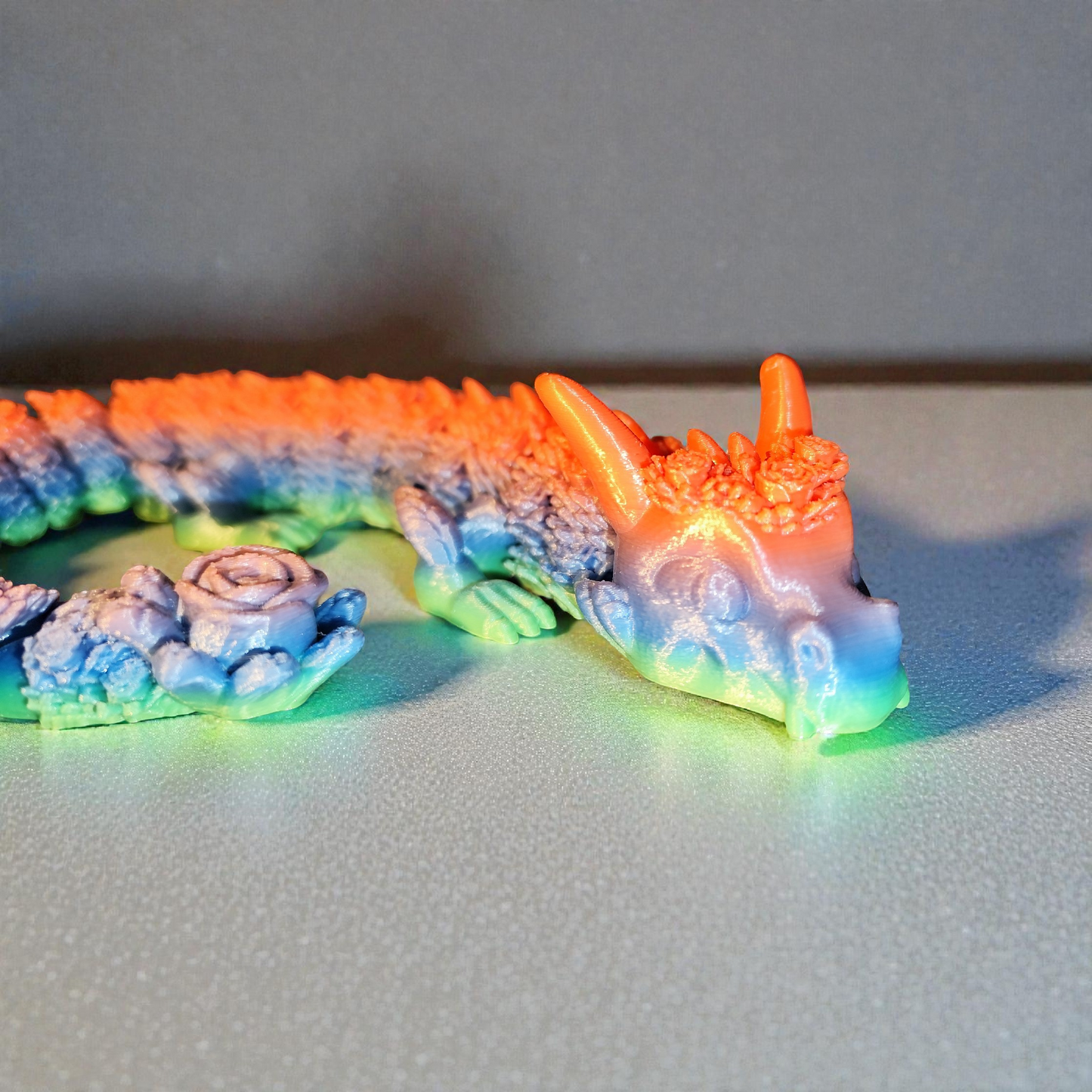 Flexi Rosen Drache 3D Druck – Beweglicher Drachen mit Rosenmuster aus PLA