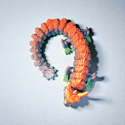 Flexi Rosen Drache 3D Druck – Beweglicher Drachen mit Rosenmuster aus PLA