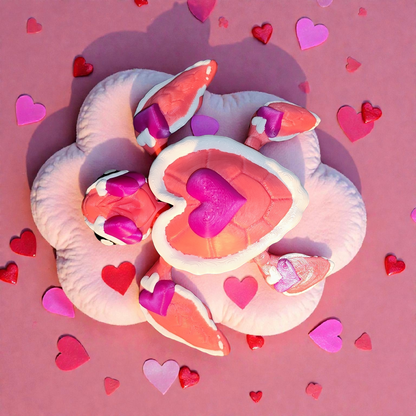 Flexi Valentinstags-Schildkröte mit Herzdesign – bewegliche 3D Druck Deko