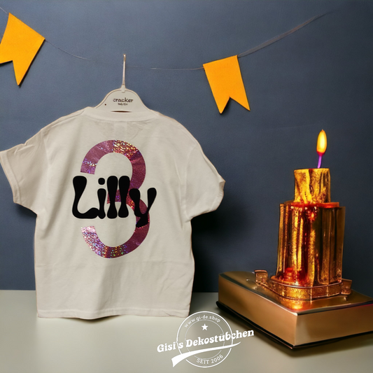 Geburtstagsshirt mit Zahl und Name