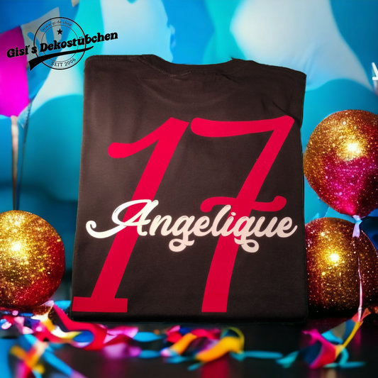 Geburtstagsshirt mit Zahl und Name für große