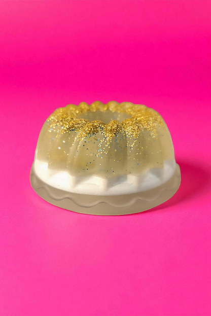 Glitzer-Kerzenhalter für Stabkerzen – handgegossenes Epoxidharz-Einzelstück – Gold Effekt