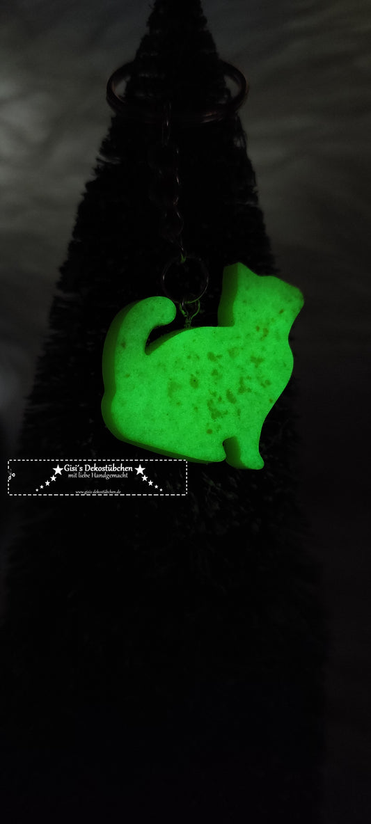 Glow in the Dark Katze Schlüsselanhänger
