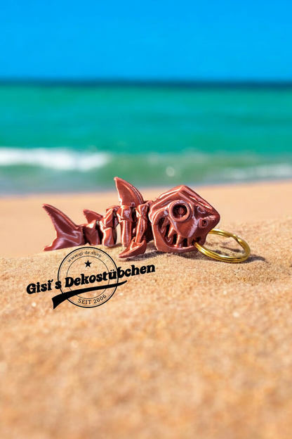 Haiskelett Schlüsselanhänger PLA gedruckt