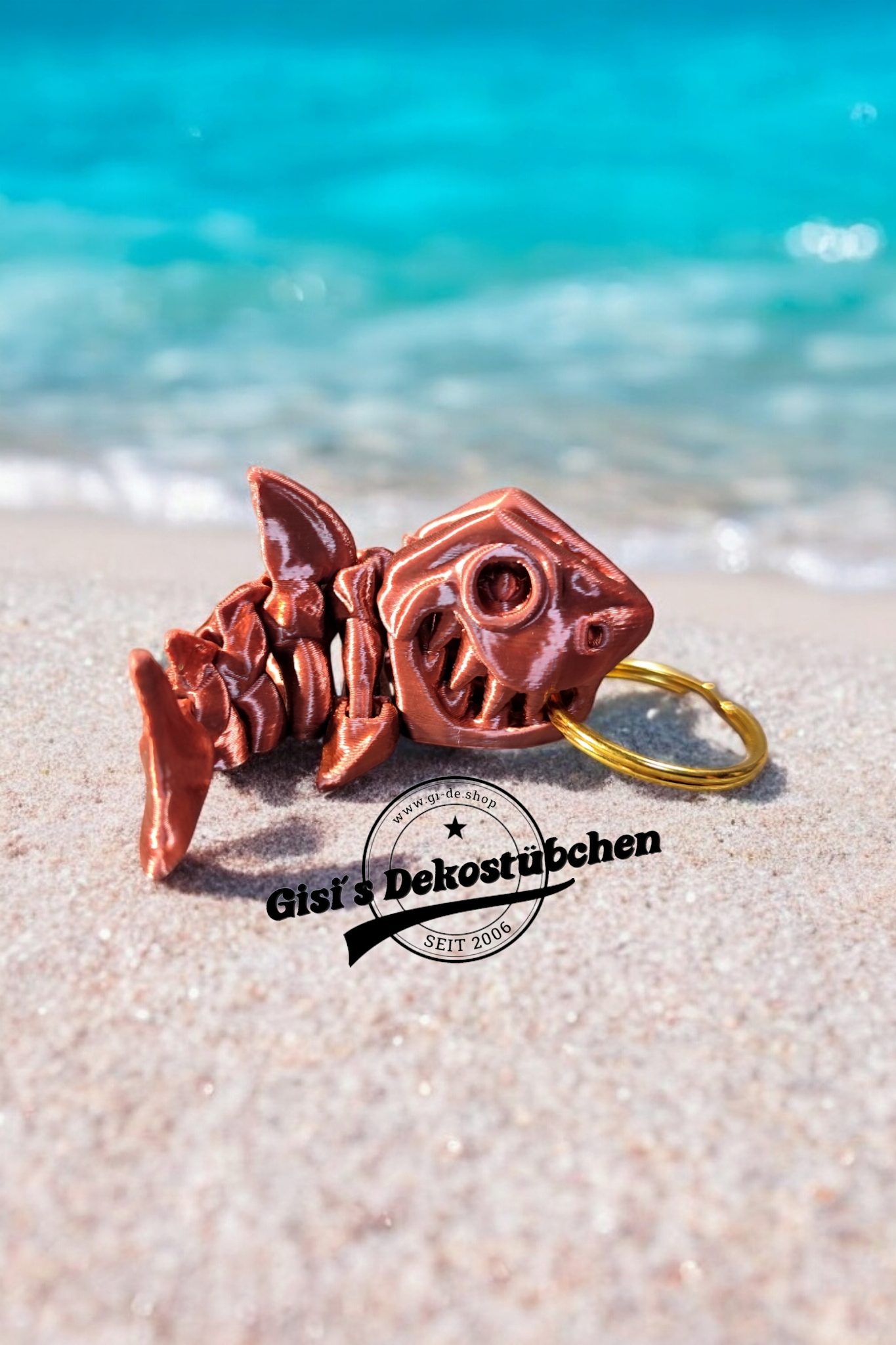 Haiskelett Schlüsselanhänger PLA gedruckt