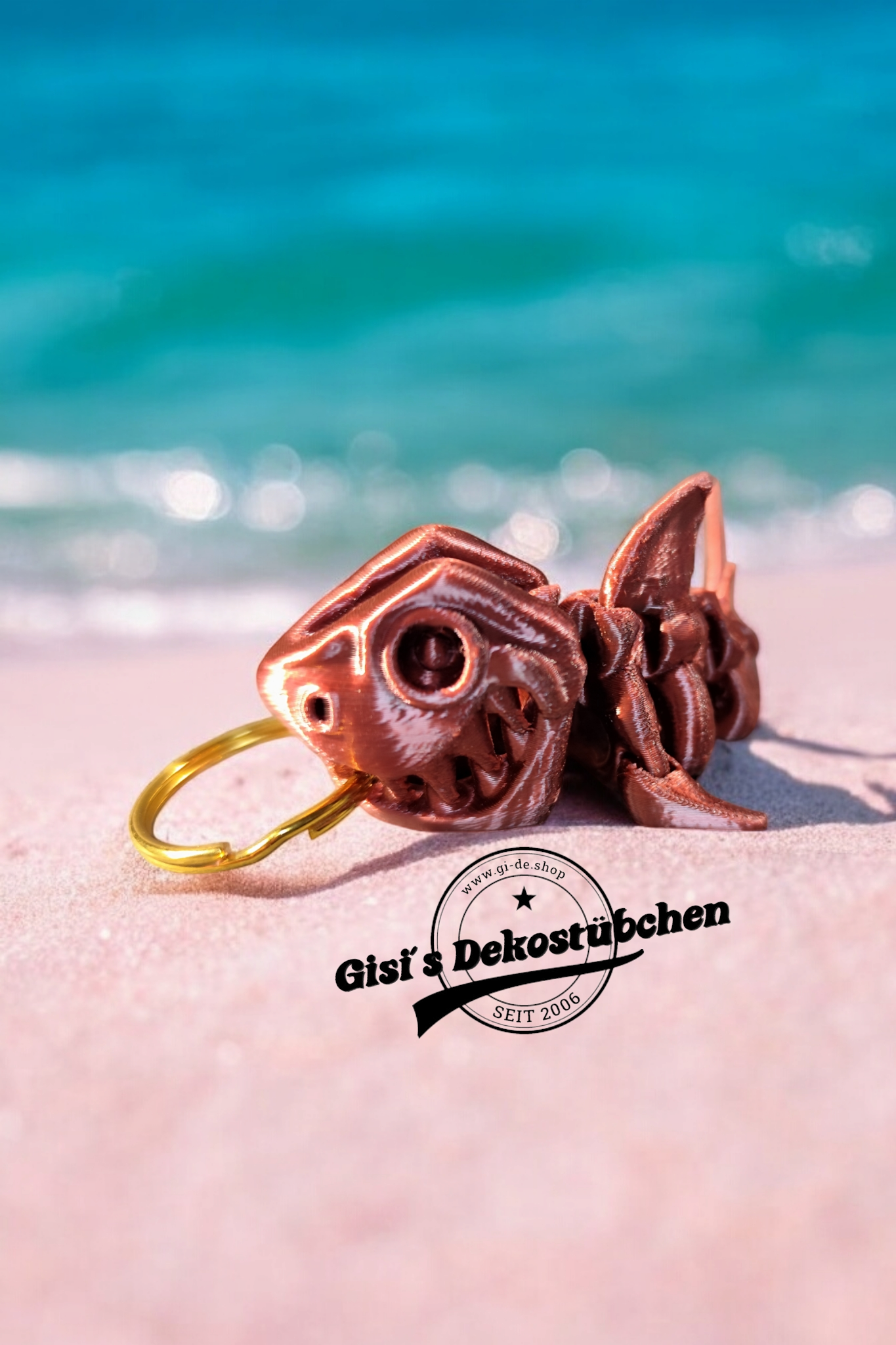 Haiskelett Schlüsselanhänger PLA gedruckt