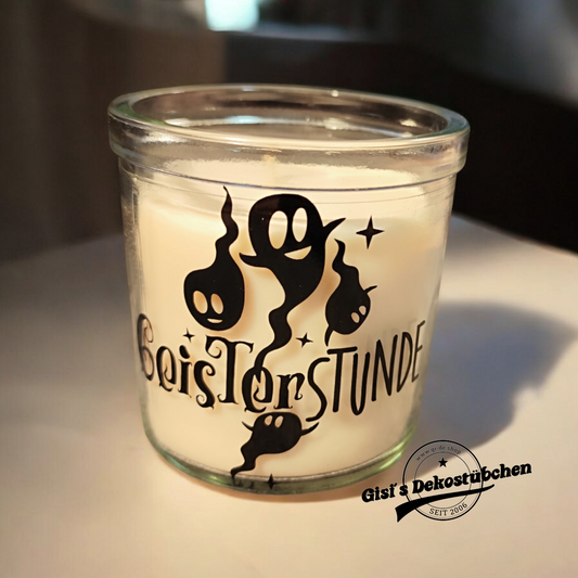 Halloween Duftkerze verschiedene Düfte, in wiederverwertbaren Glas