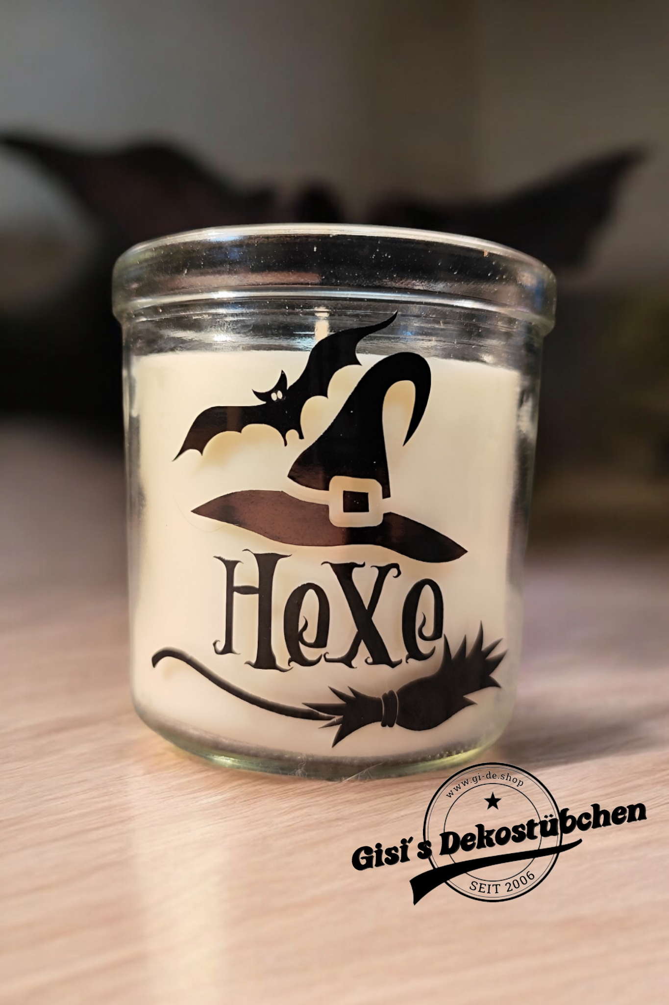 Halloween Duftkerze verschiedene Düfte, in wiederverwertbaren Glas