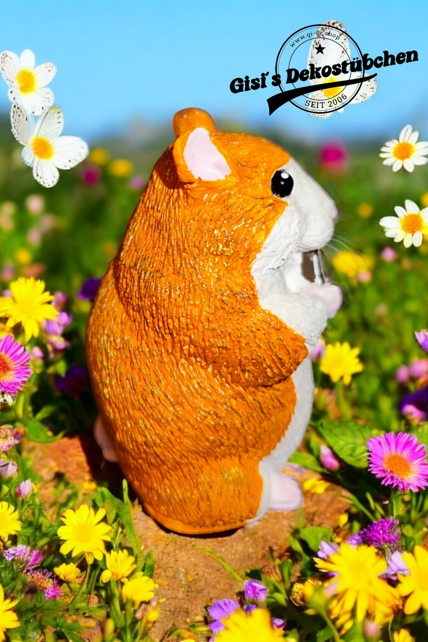 Hamster Skulptur handbemalt Tierliebhaber