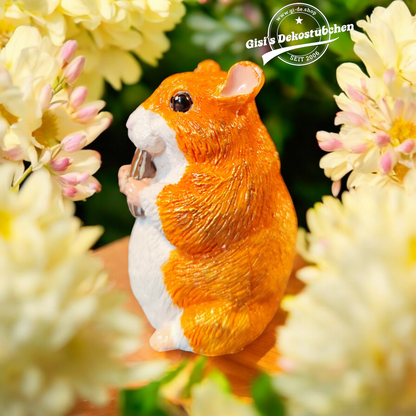 Hamster Skulptur handbemalt Tierliebhaber
