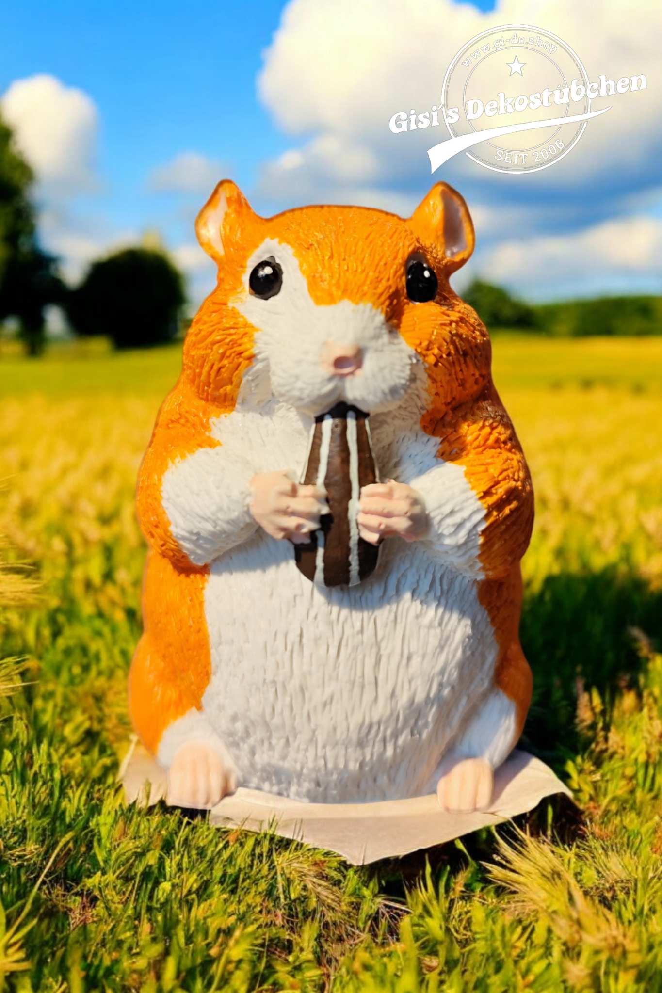 Hamster Skulptur handbemalt Tierliebhaber