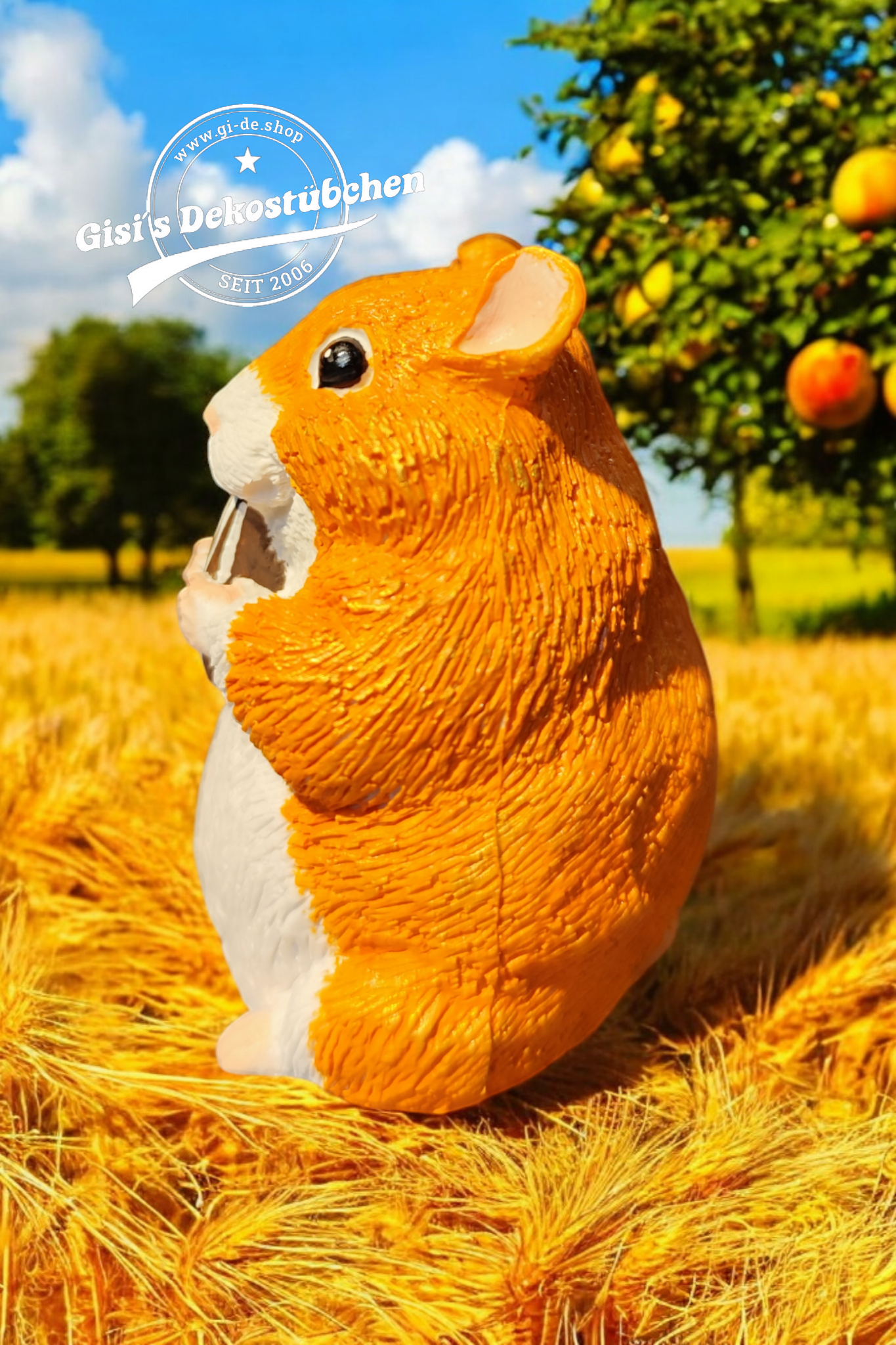 Hamster Skulptur handbemalt Tierliebhaber