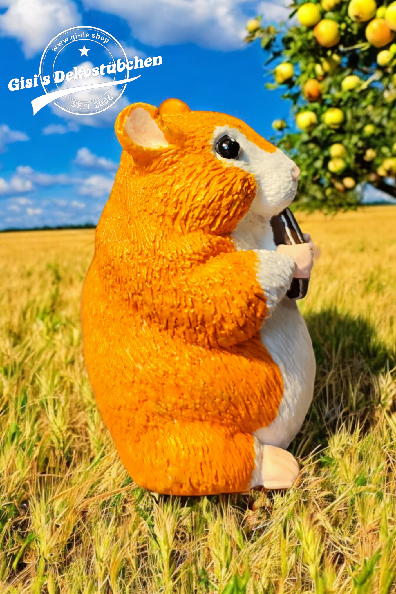 Hamster Skulptur handbemalt Tierliebhaber