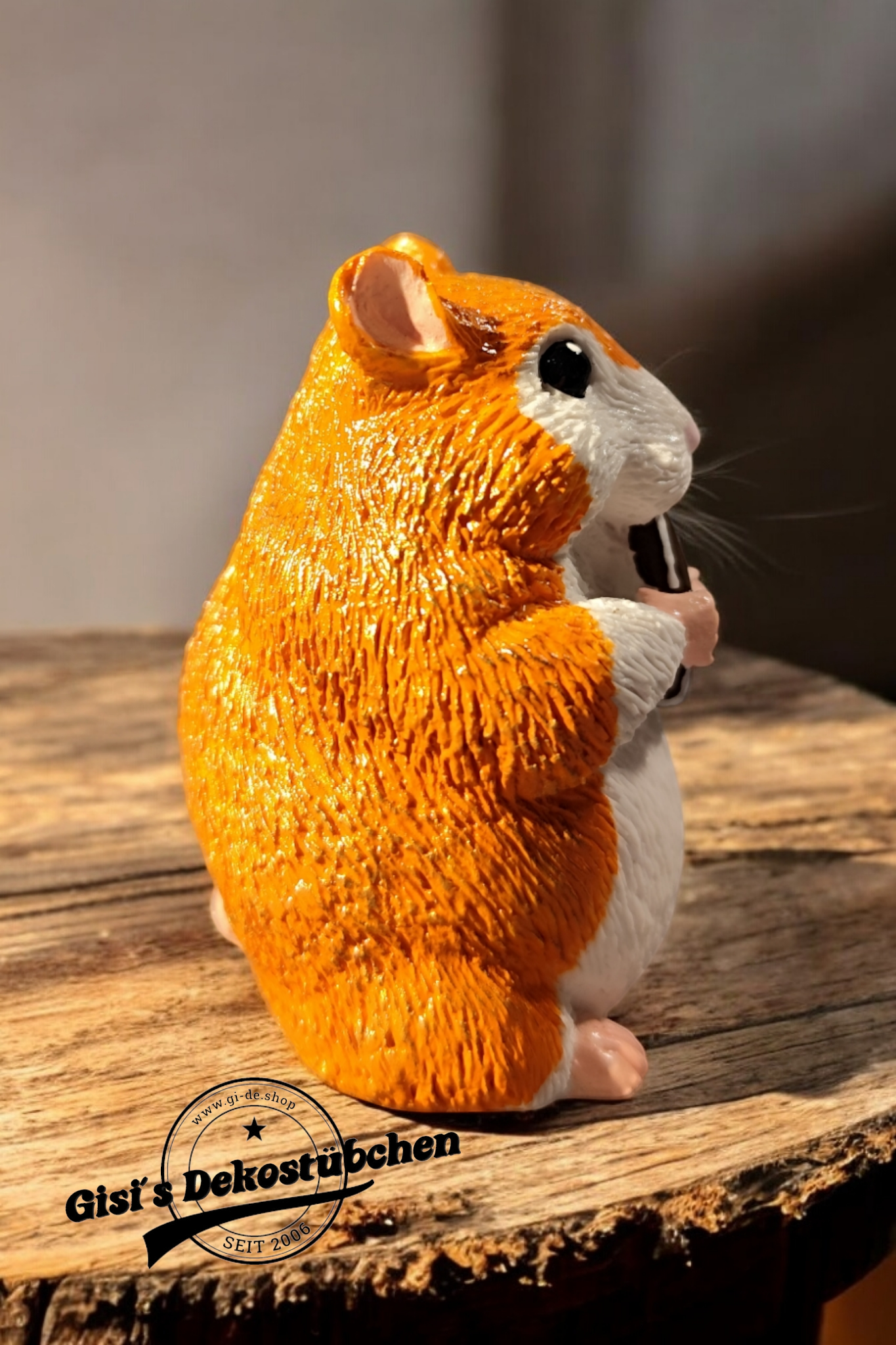 Hamster Skulptur handbemalt Tierliebhaber