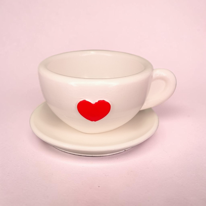 Handbemalte Mini Keramiktasse mit Herz