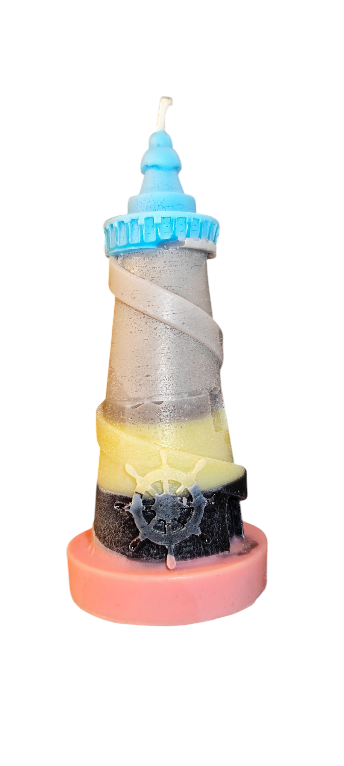 Handgegossene Leuchtturm-Kerze aus Sojawachs | Wunschfarbe & Duft | Maritime Deko