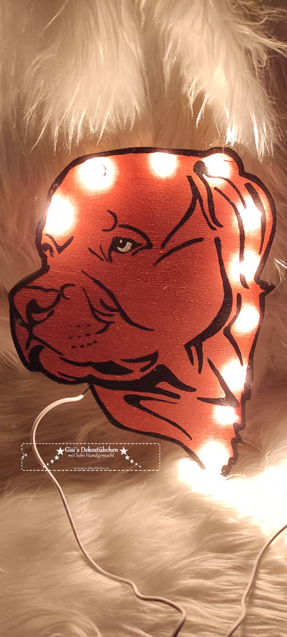 Hund / Hundekopf Wandlampe / Kinderlampe mit LED