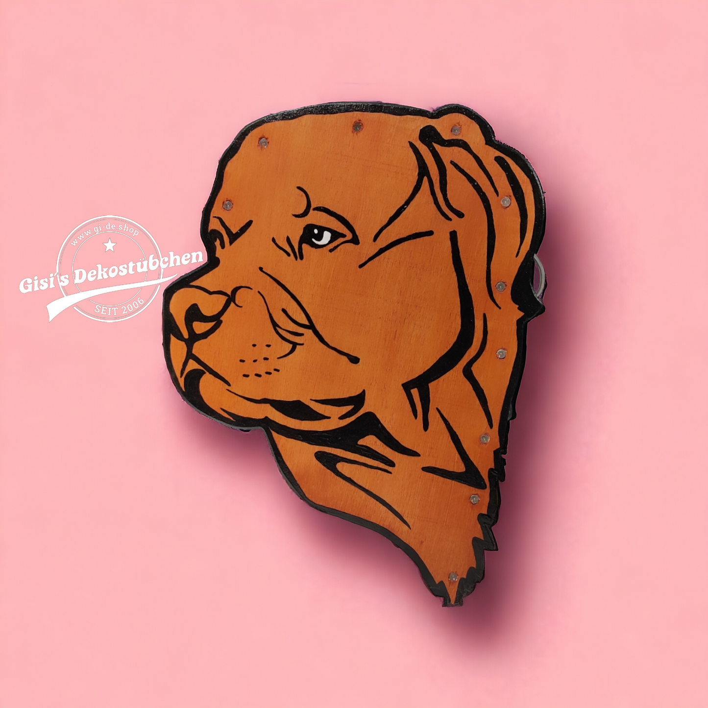 Hund / Hundekopf Wandlampe / Kinderlampe mit LED