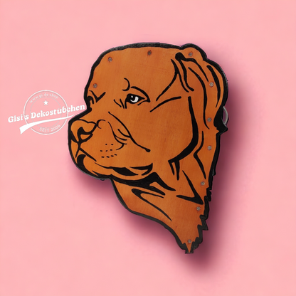 Hund / Hundekopf Wandlampe / Kinderlampe mit LED