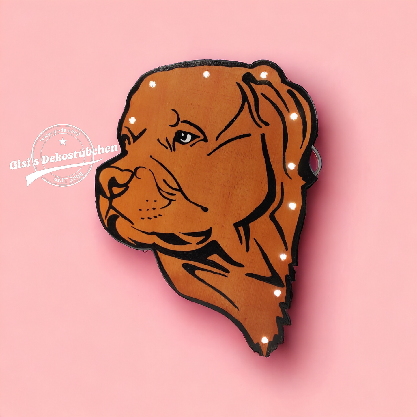 Hund / Hundekopf Wandlampe / Kinderlampe mit LED