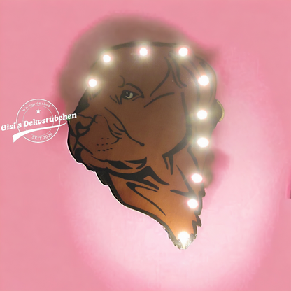 Hund / Hundekopf Wandlampe / Kinderlampe mit LED