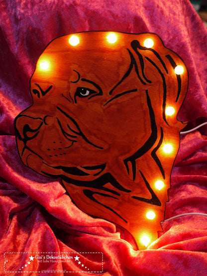 Hund / Hundekopf Wandlampe / Kinderlampe mit LED